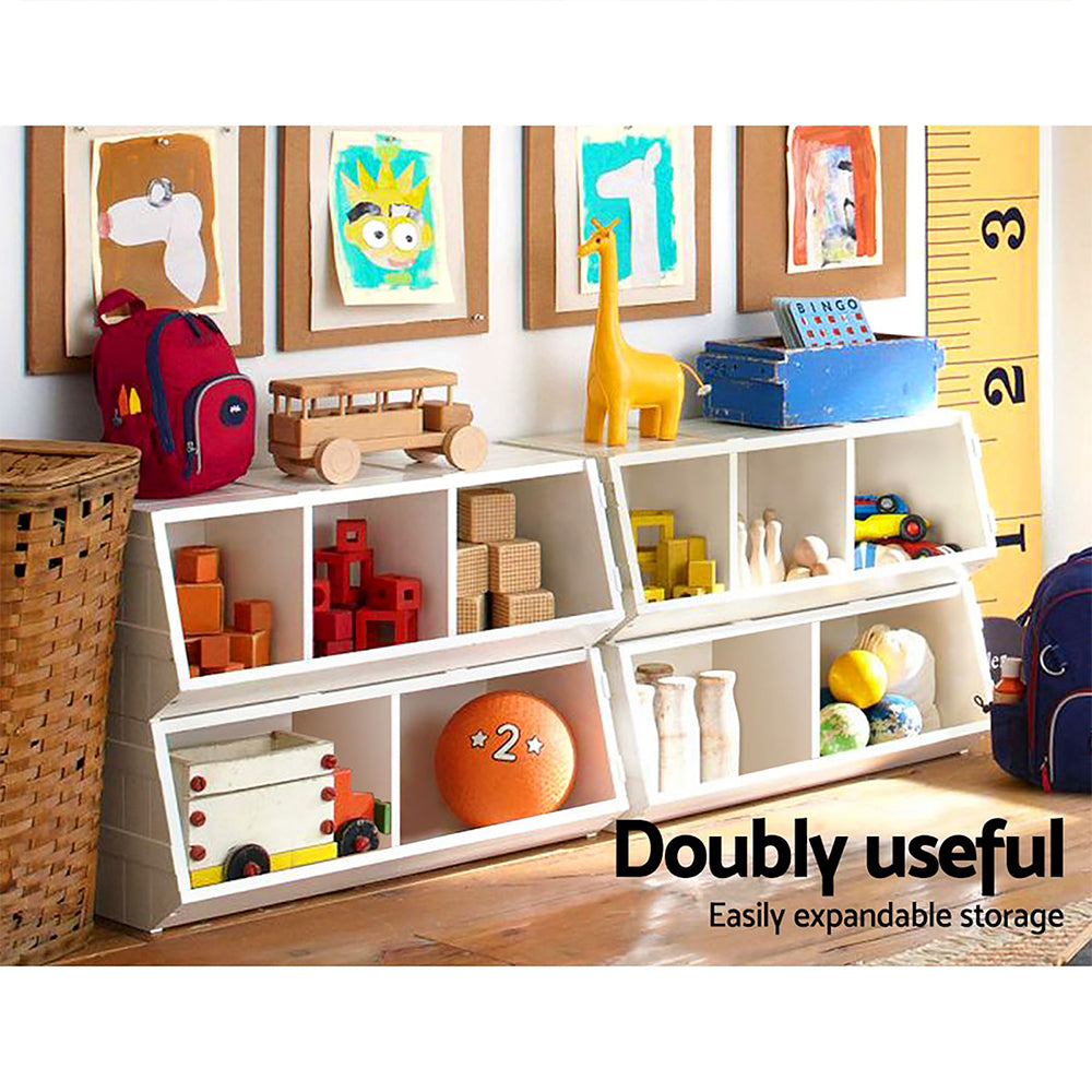 Kids Stackable Storage Tubs - White - Homecoze