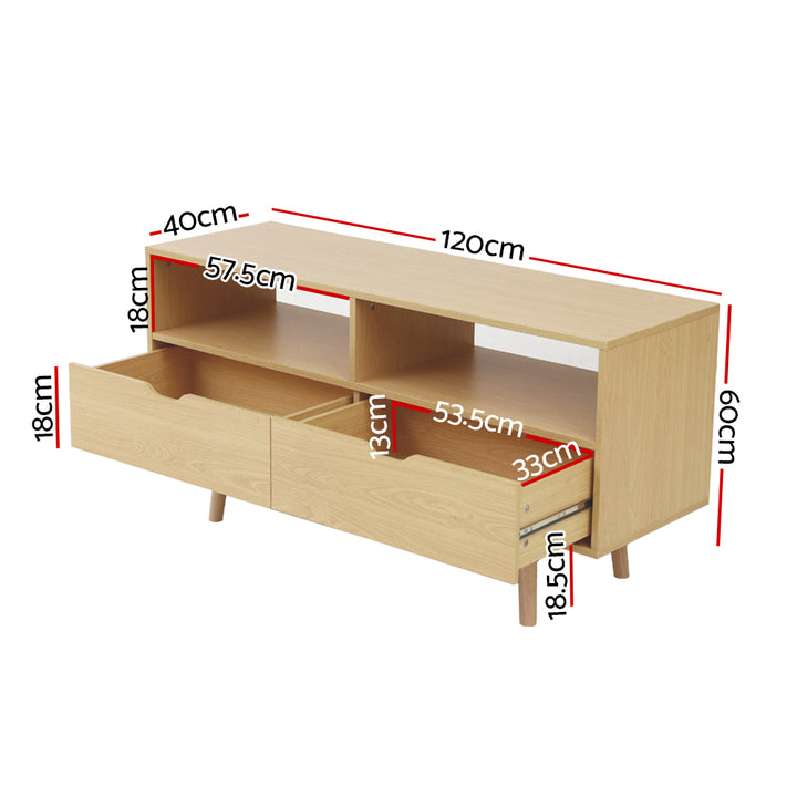 Classic Natural Scandinavian Entertainment Unit 120cm - Homecoze