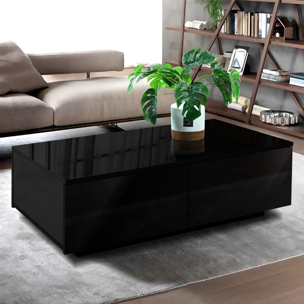 Calvin Modern 4-Drawer Coffee Table – Black - Homecoze