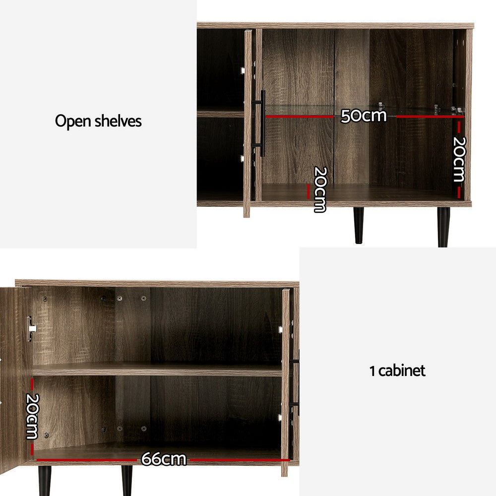 Compact Corner Entertainment Unit TV Stand TV With Storage Shelf 120cm - Walnut - Homecoze