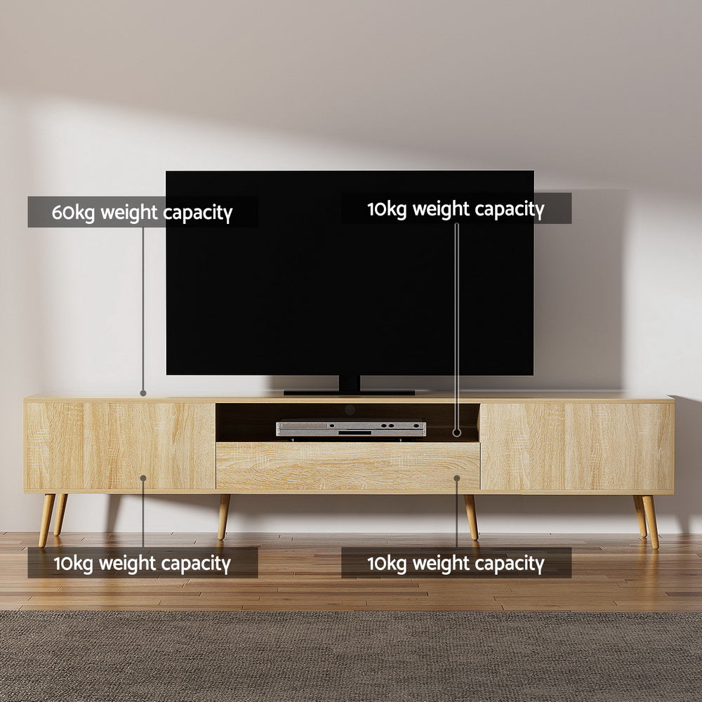 Modern Lowline TV Entertainment Unit 200cm - Pine - Homecoze