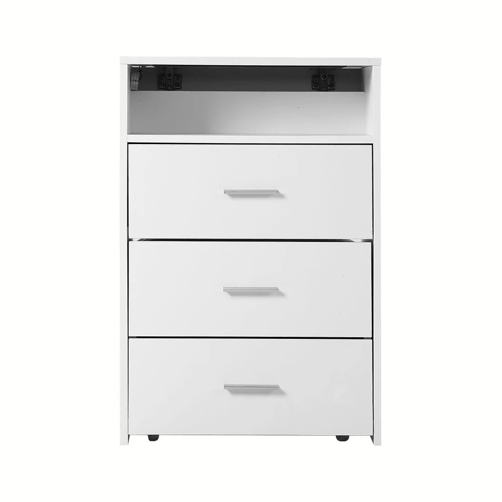 Kyla Bedside Dressing Table & Stool – White - Homecoze