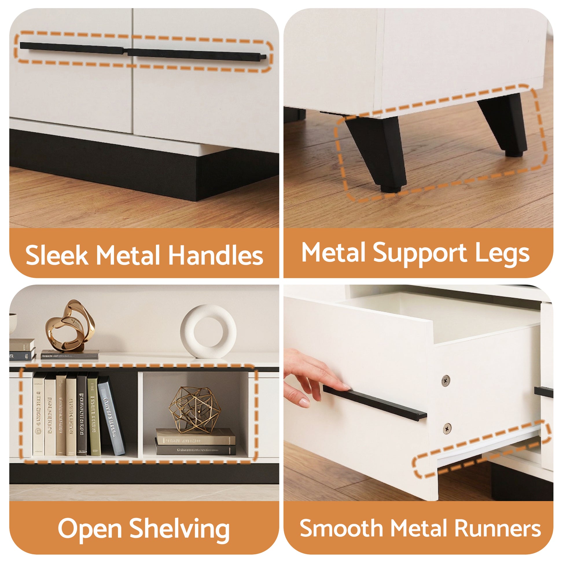 Artiss Extendable TV Cabinet Entertainment Unit Stand White - Homecoze