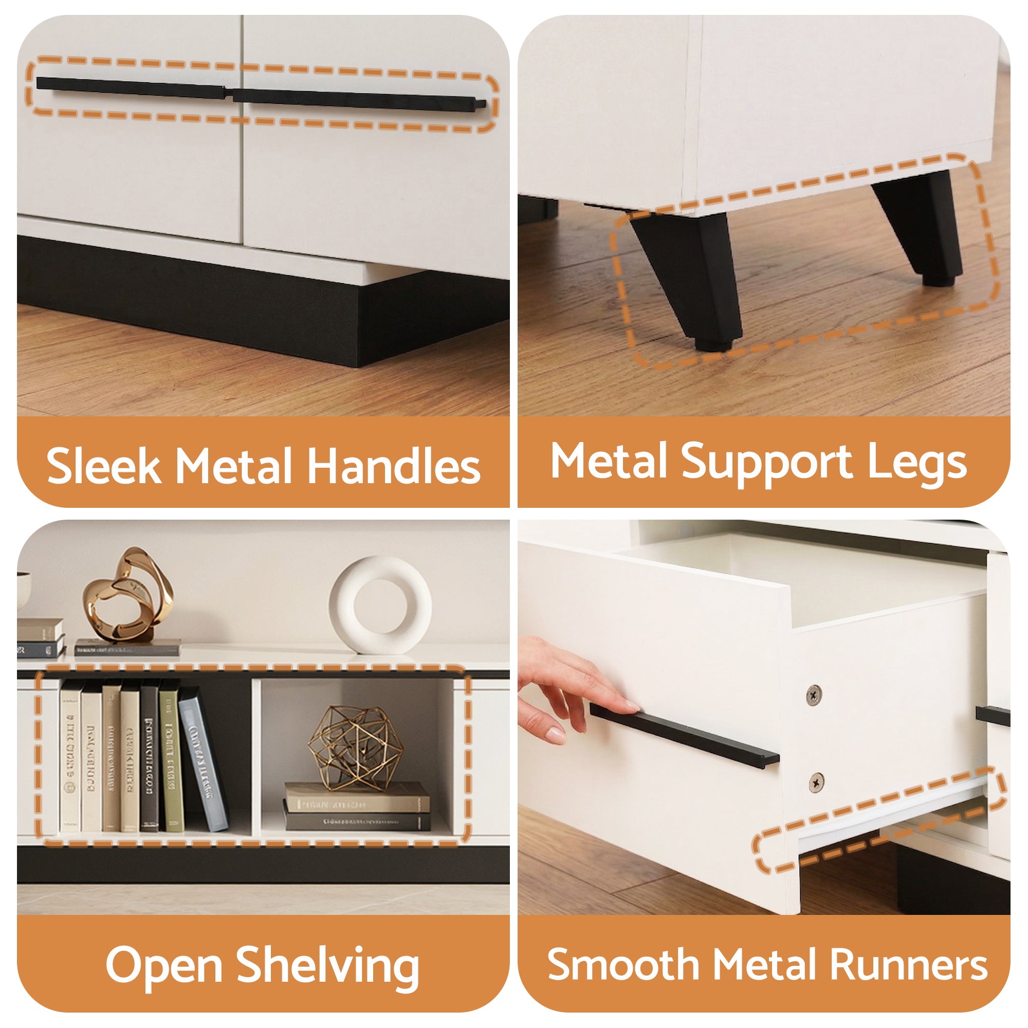 Artiss Extendable TV Cabinet Entertainment Unit Stand White - Homecoze