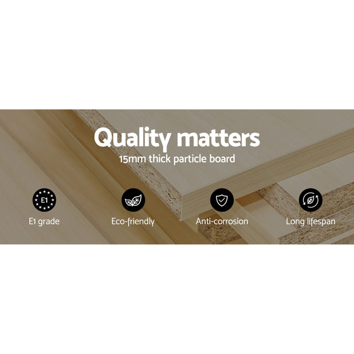 Modern TV Cabinet Entertainment Unit with Shelves & Drawers 180cm - White & Wood - Homecoze