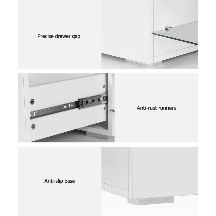 Modern TV Cabinet Entertainment Unit with Shelves & Drawers 180cm - White & Wood - Homecoze