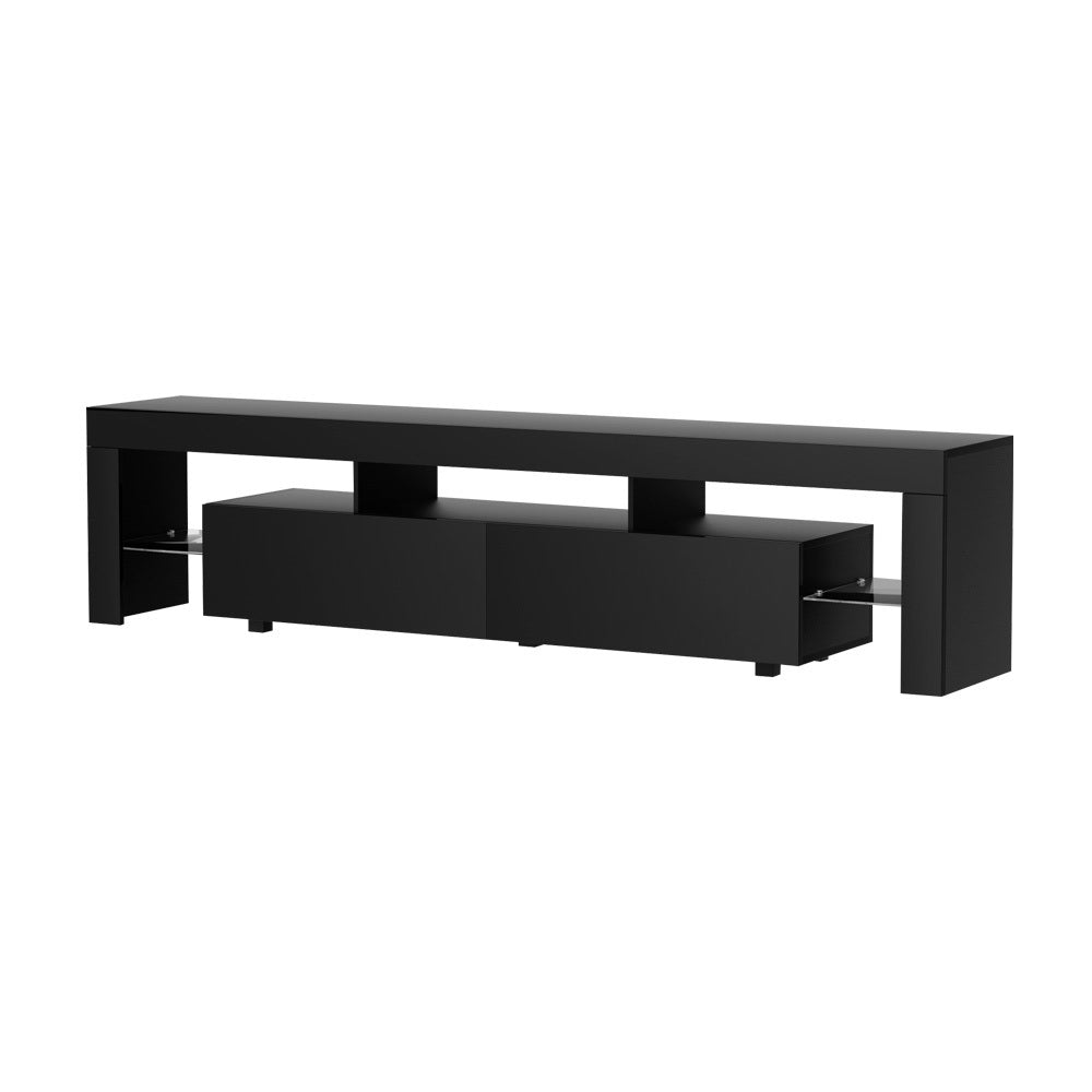 Ultra Modern LED Entertainment Unit TV Stand High Gloss 200cm - Black - Homecoze