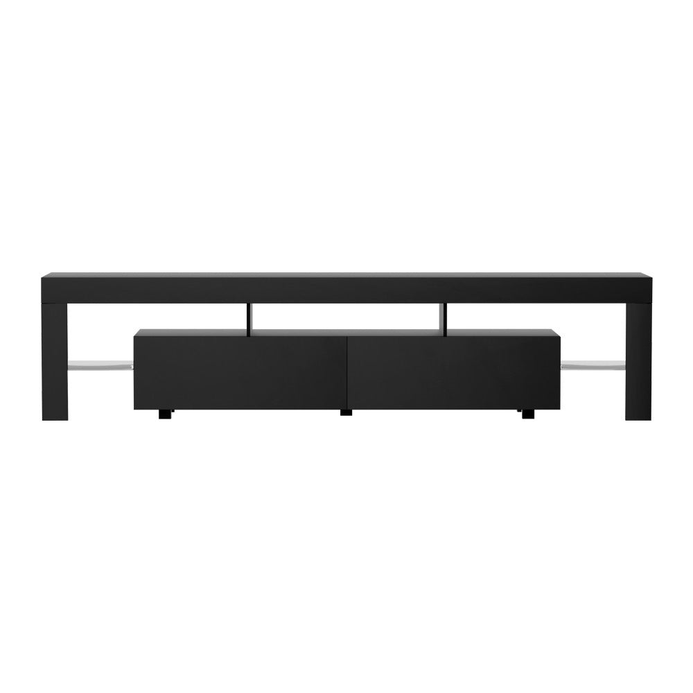 Ultra Modern LED Entertainment Unit TV Stand High Gloss 200cm - Black - Homecoze