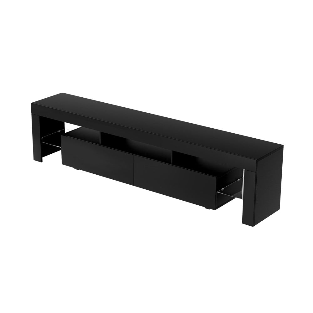 Ultra Modern LED Entertainment Unit TV Stand High Gloss 200cm - Black - Homecoze