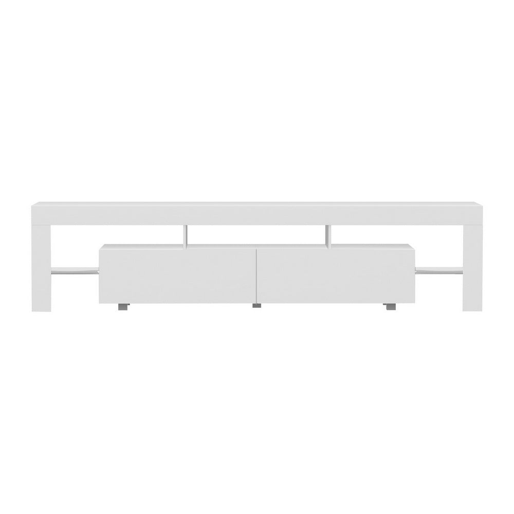 Artiss TV Cabinet Entertainment Unit Stand RGB LED Gloss Furniture 200cm White - Homecoze