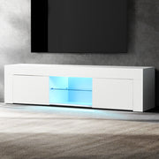LED Entertainment Unit 130cm - Gloss White - Homecoze
