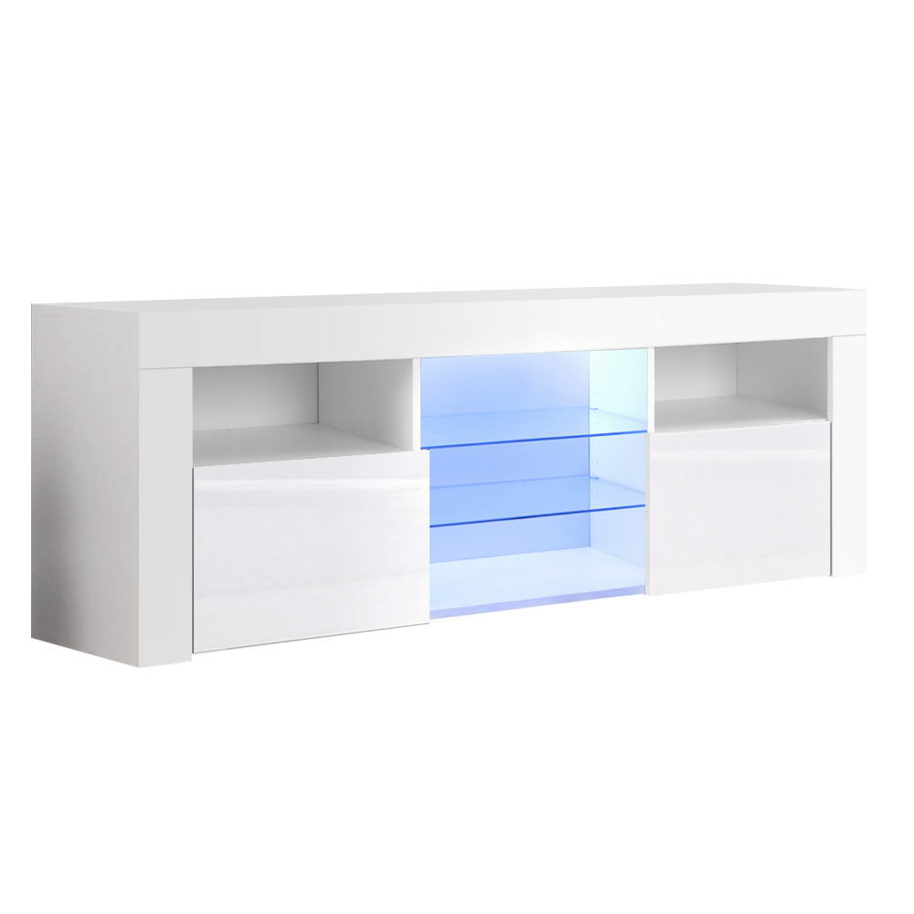 LED TV Entertainment Unit 145cm - Gloss White - Homecoze