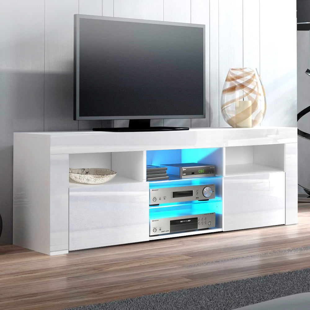 LED TV Entertainment Unit 145cm - Gloss White Homecoze