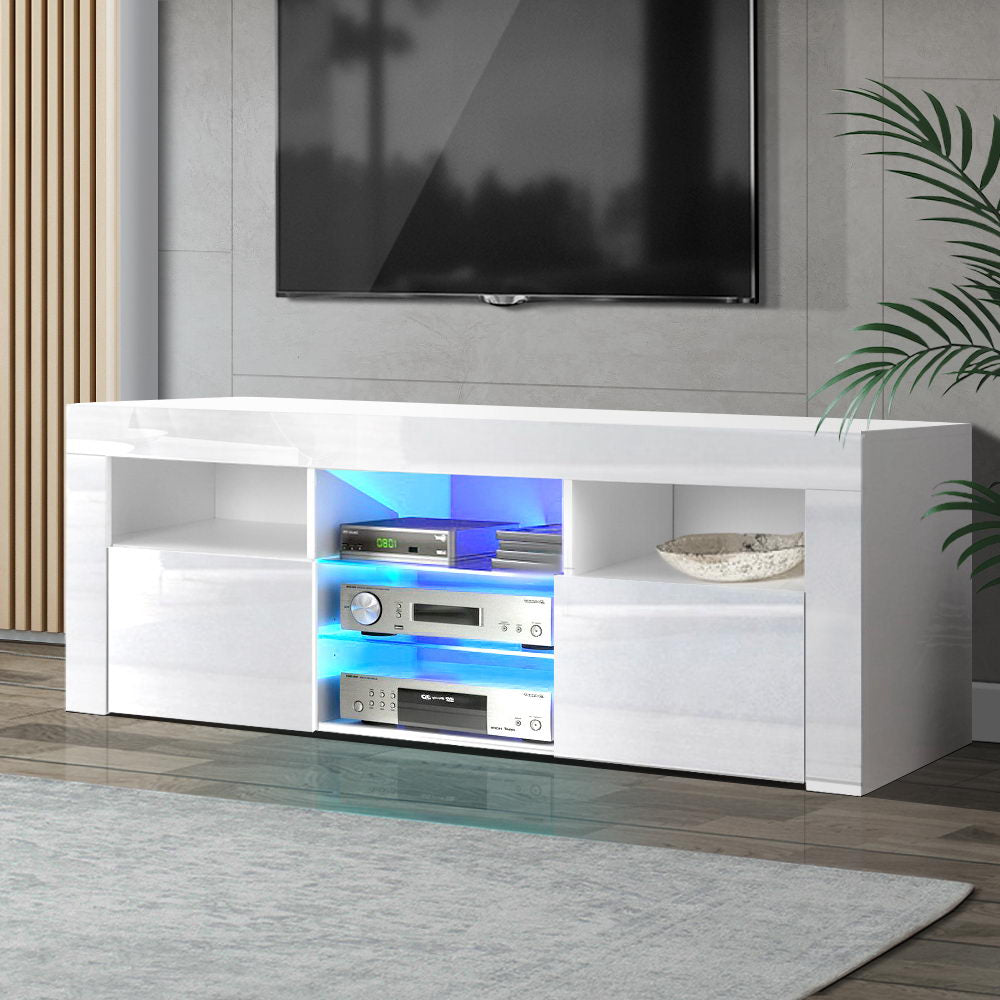 LED TV Entertainment Unit 145cm - Gloss White - Homecoze