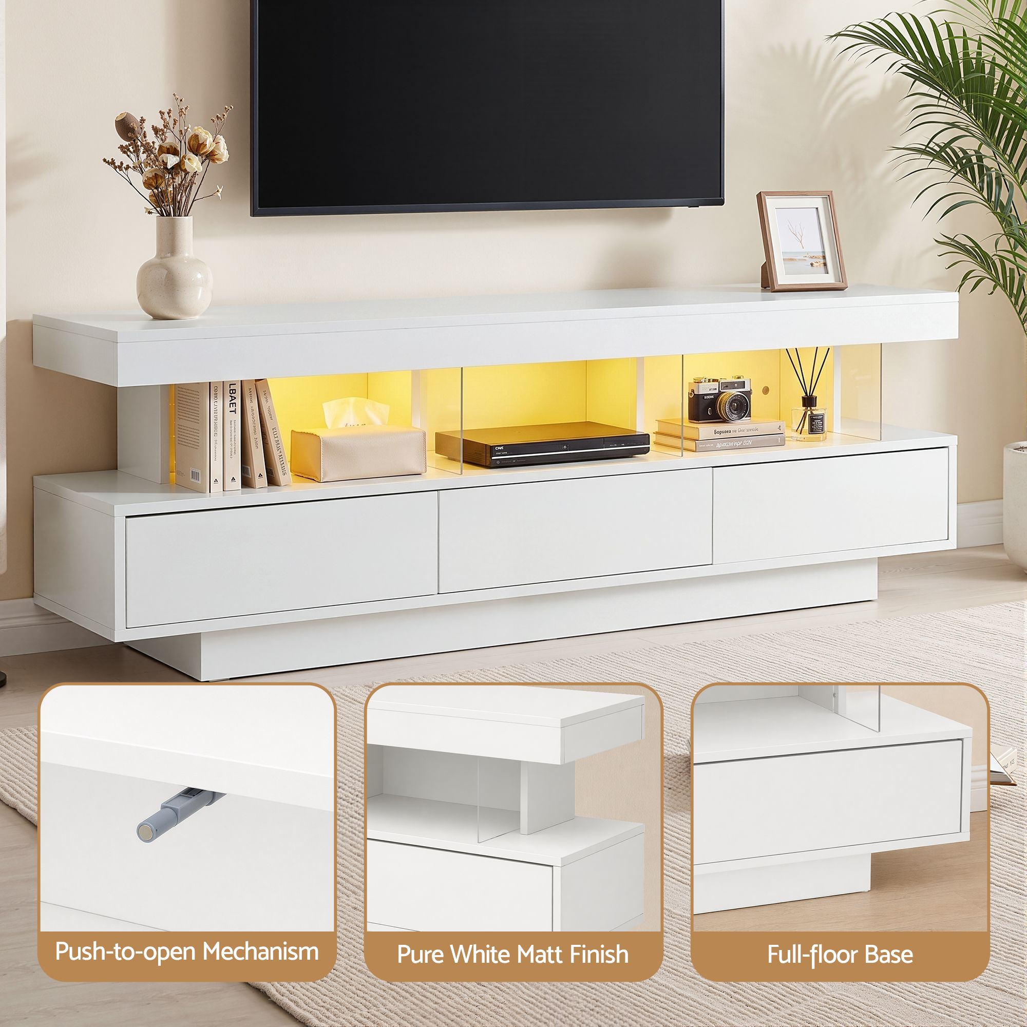 Kyro LED TV Unit 160cm – White