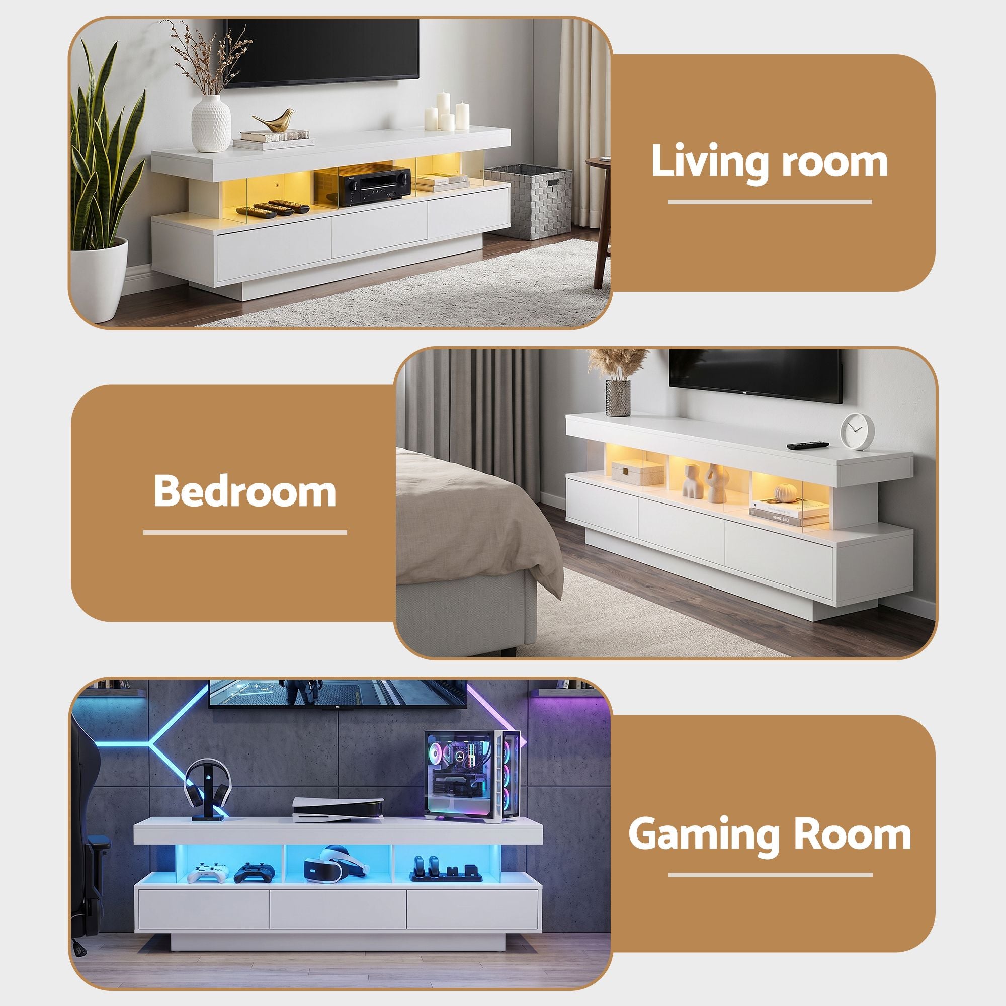 Kyro LED TV Unit 160cm – White