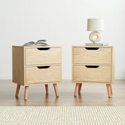 Dario (Set of 2) Bedside Tables 2 Drawer – Pine - Homecoze