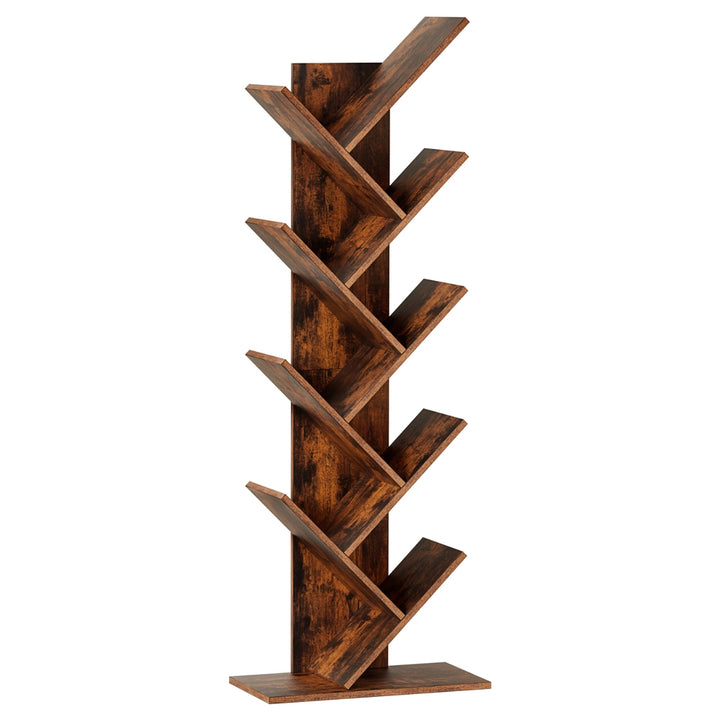 9-Tier Tree Inspired Bookshelf - Walnut - Homecoze