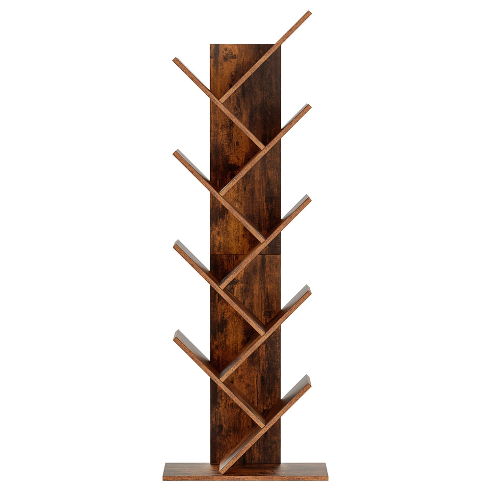 9-Tier Tree Inspired Bookshelf - Walnut - Homecoze