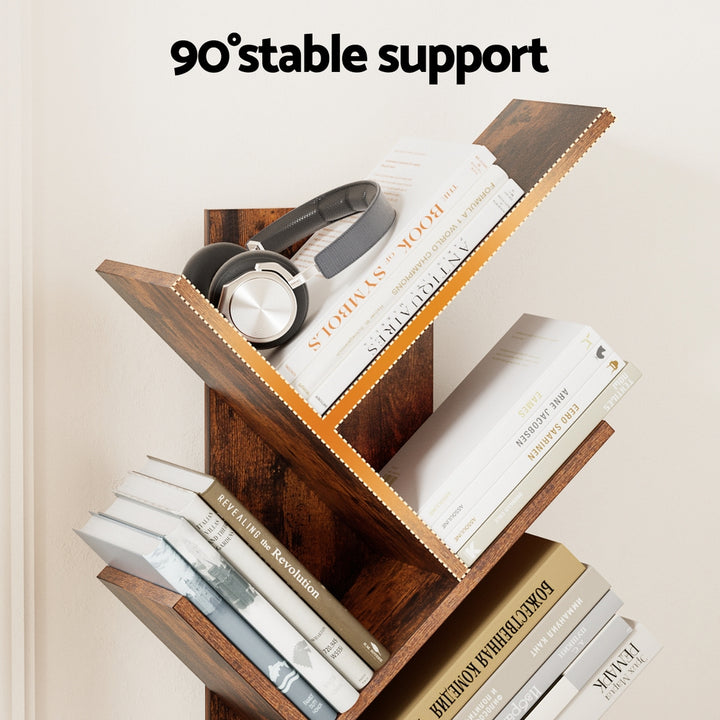 9-Tier Tree Inspired Bookshelf - Walnut - Homecoze