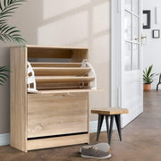 Shoe Cabinet Rack Organiser Storage Cupboard - Oak - Homecoze