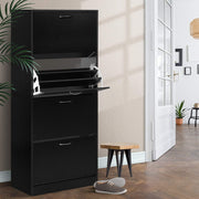 Shoe Cabinet Storage Rack Organizer - Black - Homecoze