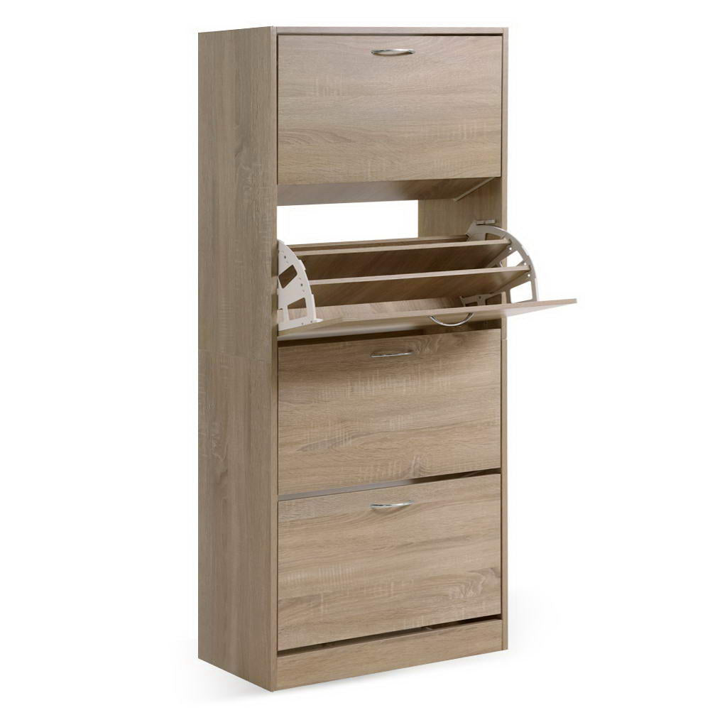 36 Pairs Shoe Cabinet Rack Organiser Storage Cupboard - Oak - Homecoze