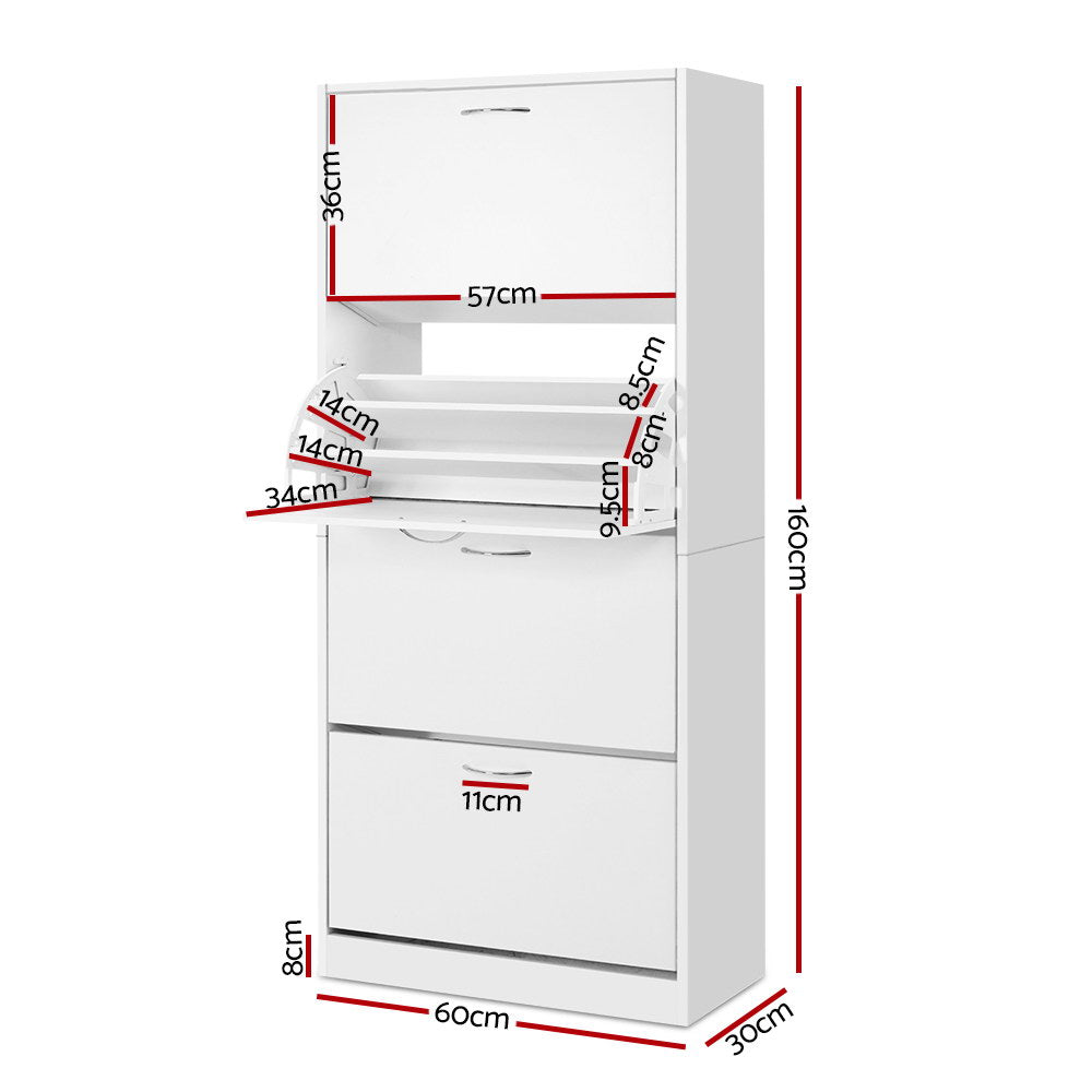 Shoe Cabinet Storage Rack  Cupboard - White - Homecoze