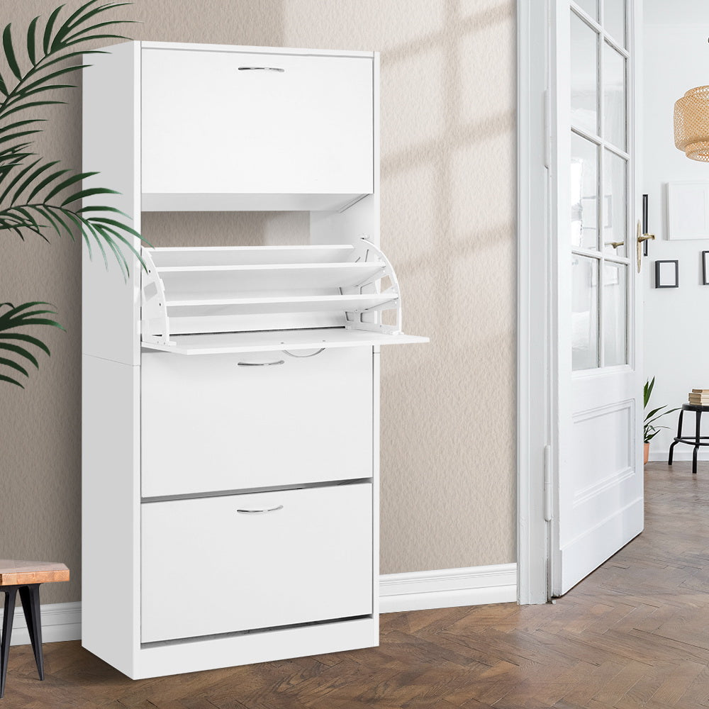 Shoe Cabinet Storage Rack  Cupboard - White - Homecoze