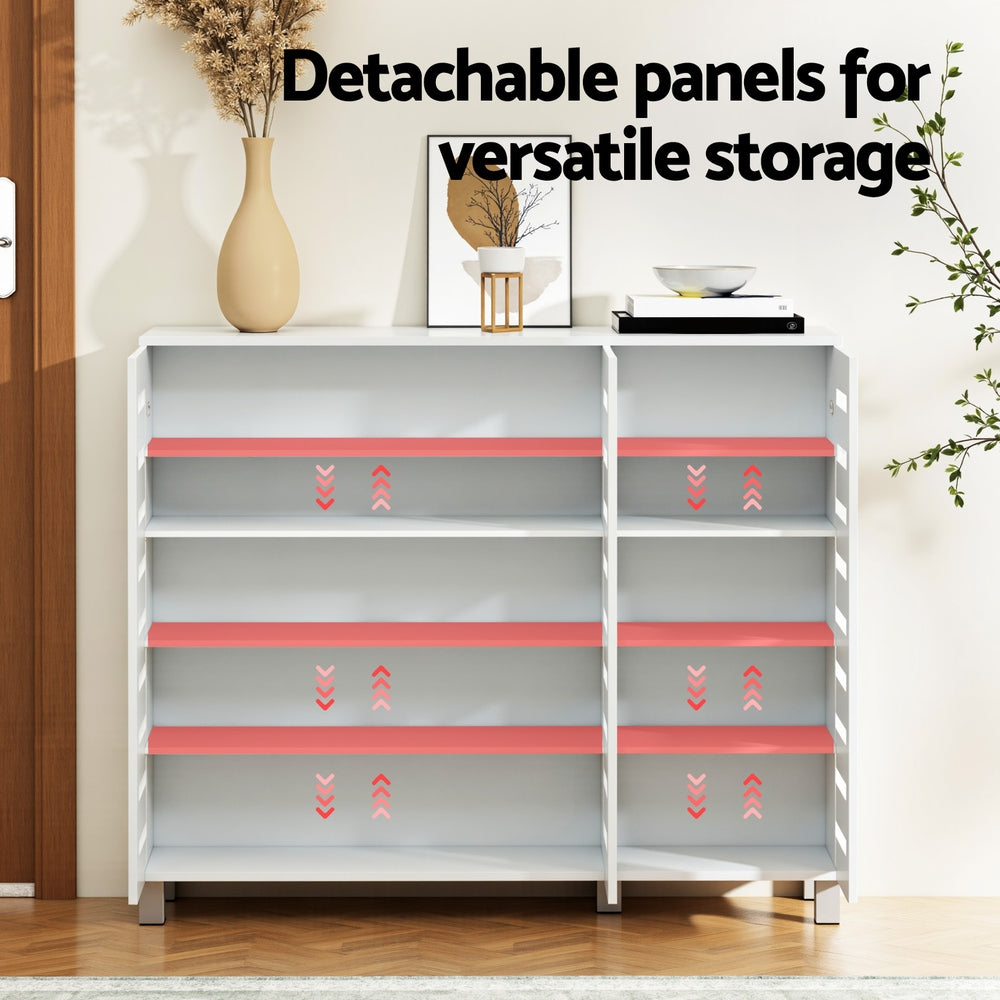 Artiss Shoe Rack Cabinet 30 Pairs Adjustable Shelf White - Homecoze