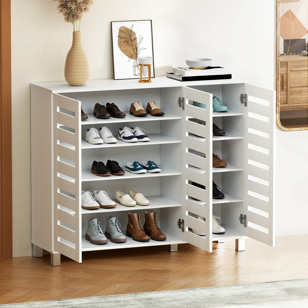 Artiss Shoe Rack Cabinet 30 Pairs Adjustable Shelf White - Homecoze