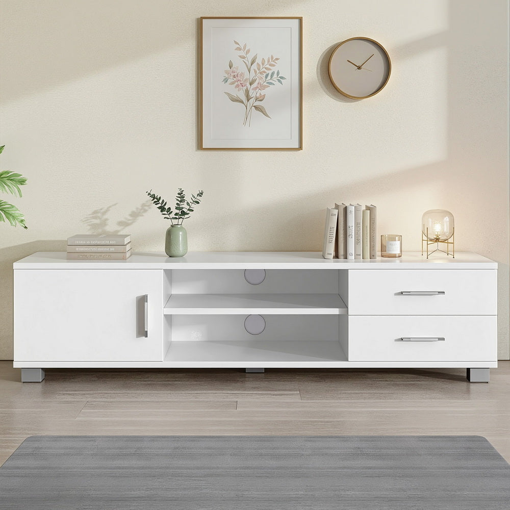 Fisher Modern TV Unit 120cm – White - Homecoze