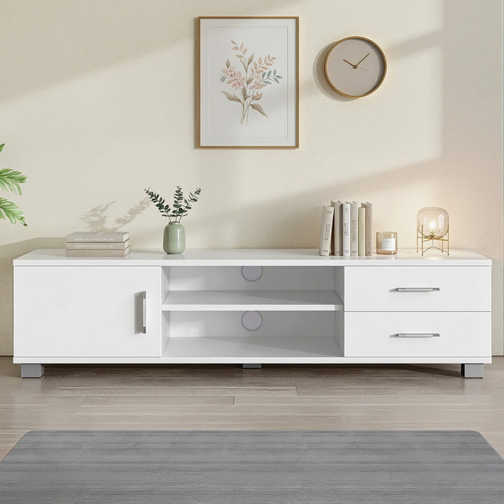 Compact TV Entertainment Unit 120cm - White - Homecoze
