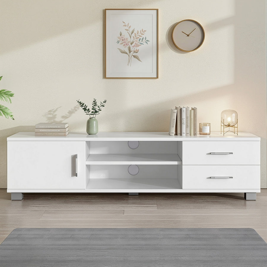 Compact TV Entertainment Unit 120cm - White - Homecoze
