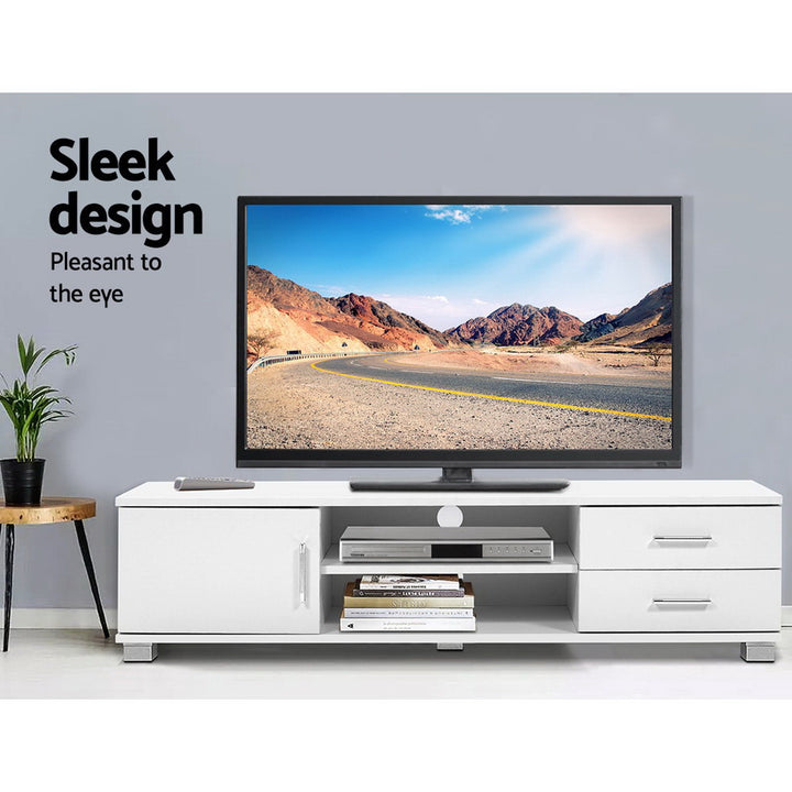 Compact TV Entertainment Unit 120cm - White - Homecoze