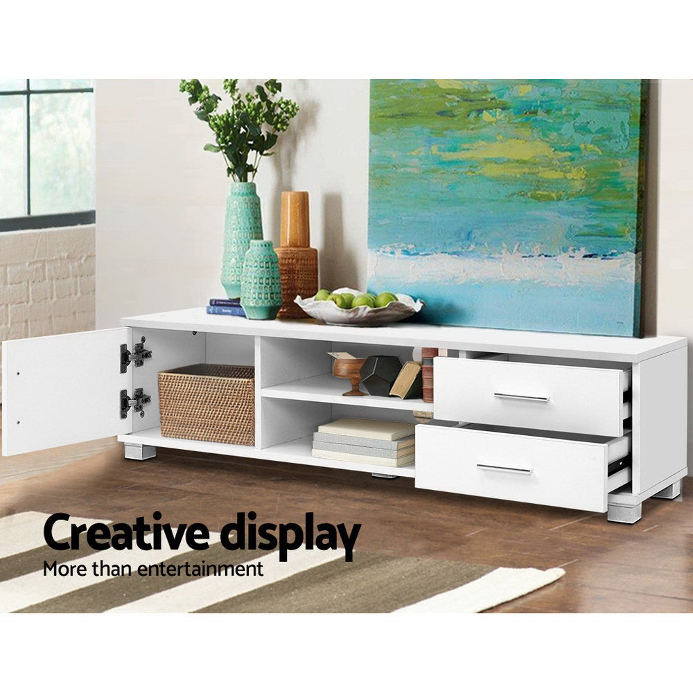 Fisher Modern TV Unit 120cm – White - Homecoze