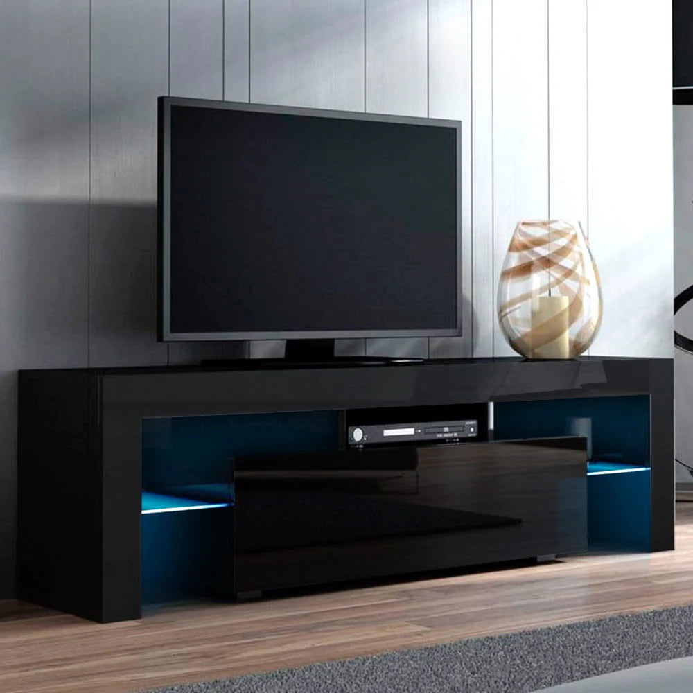 Nash LED TV Unit 130cm – Black - Homecoze