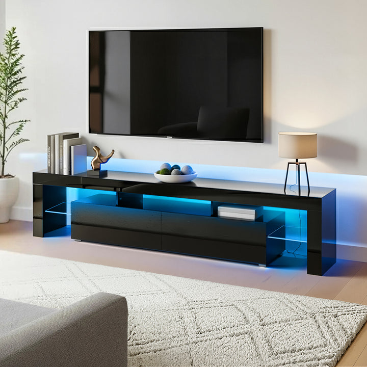 Donovan LED TV Unit 189cm – Black - Homecoze