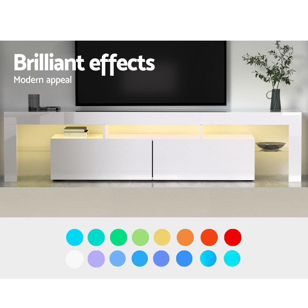 LED TV Entertainment Unit 189cm - Gloss White - Homecoze