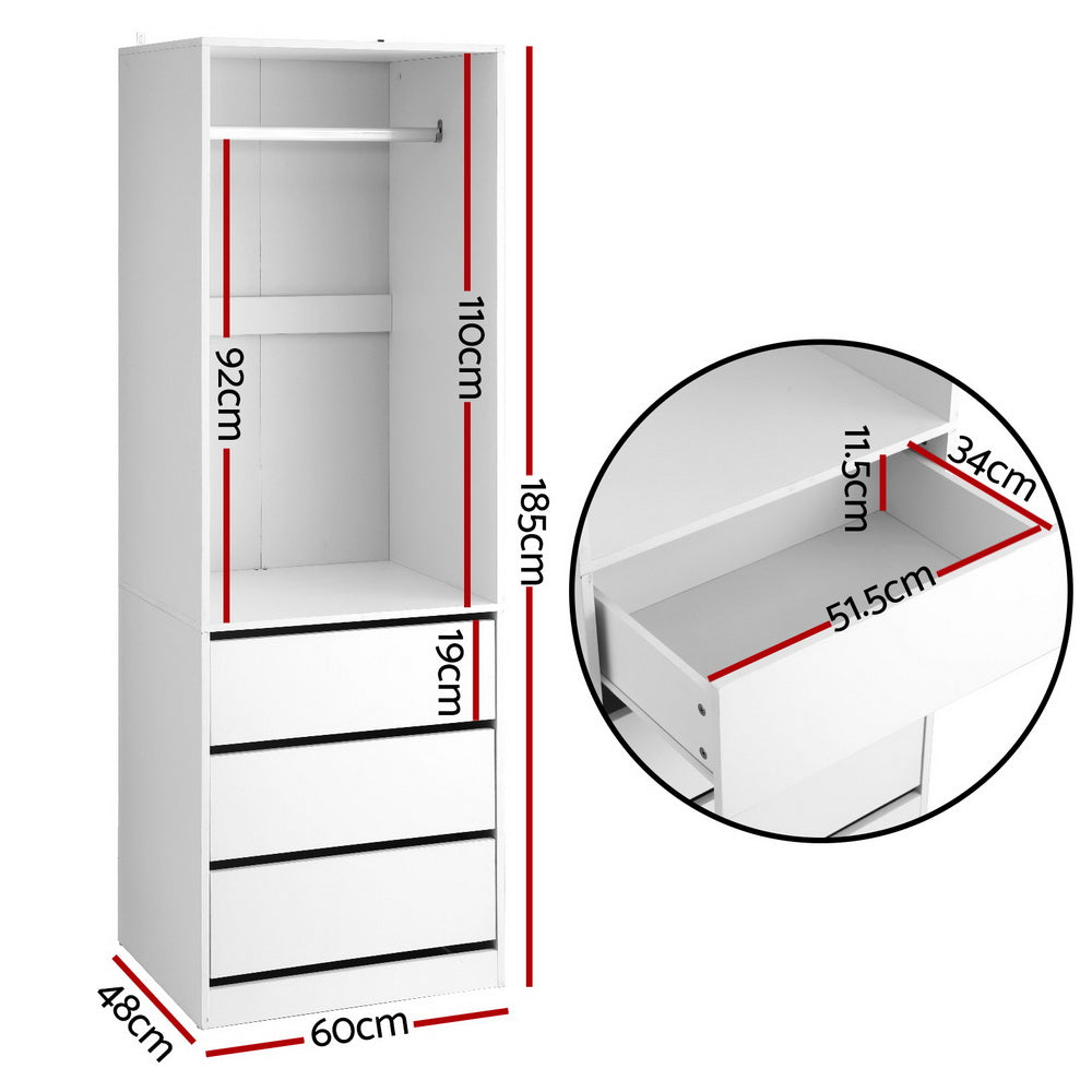 Built-in Wardrobe Organizer - White - Homecoze