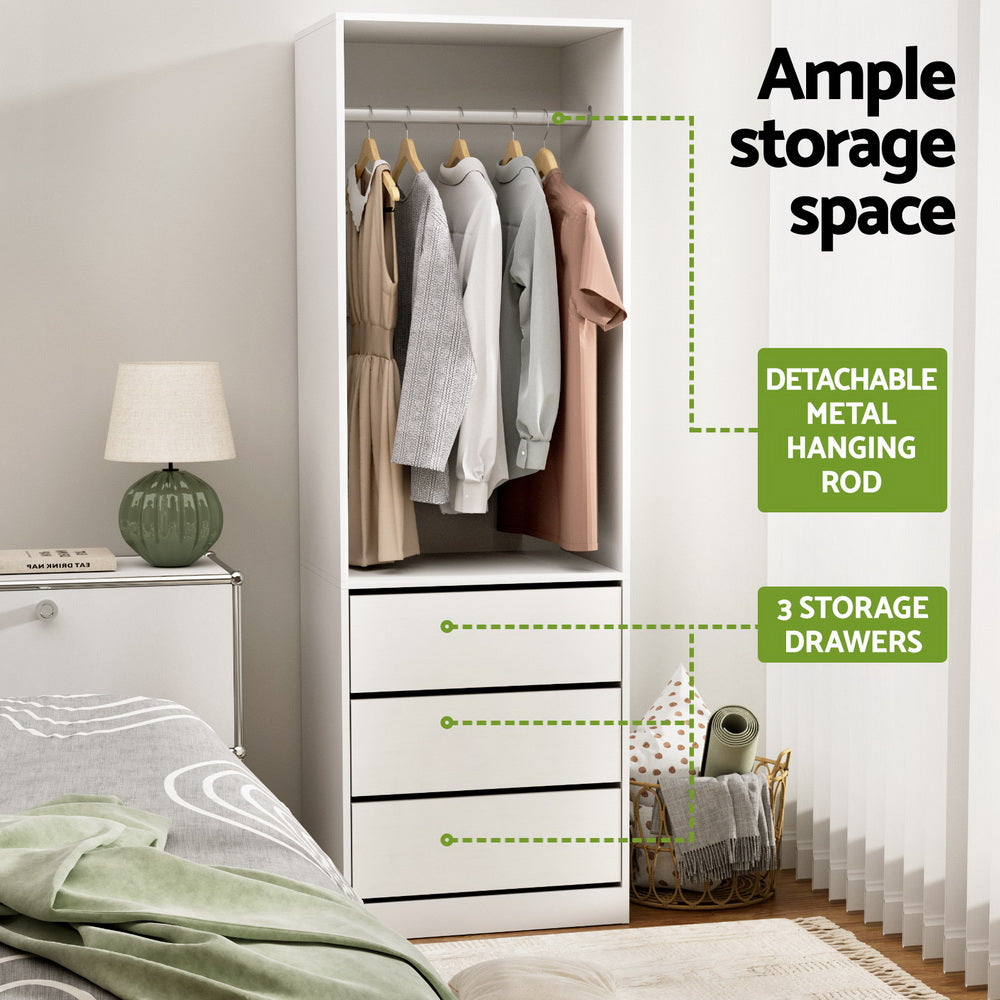 Built-in Wardrobe Organizer - White - Homecoze