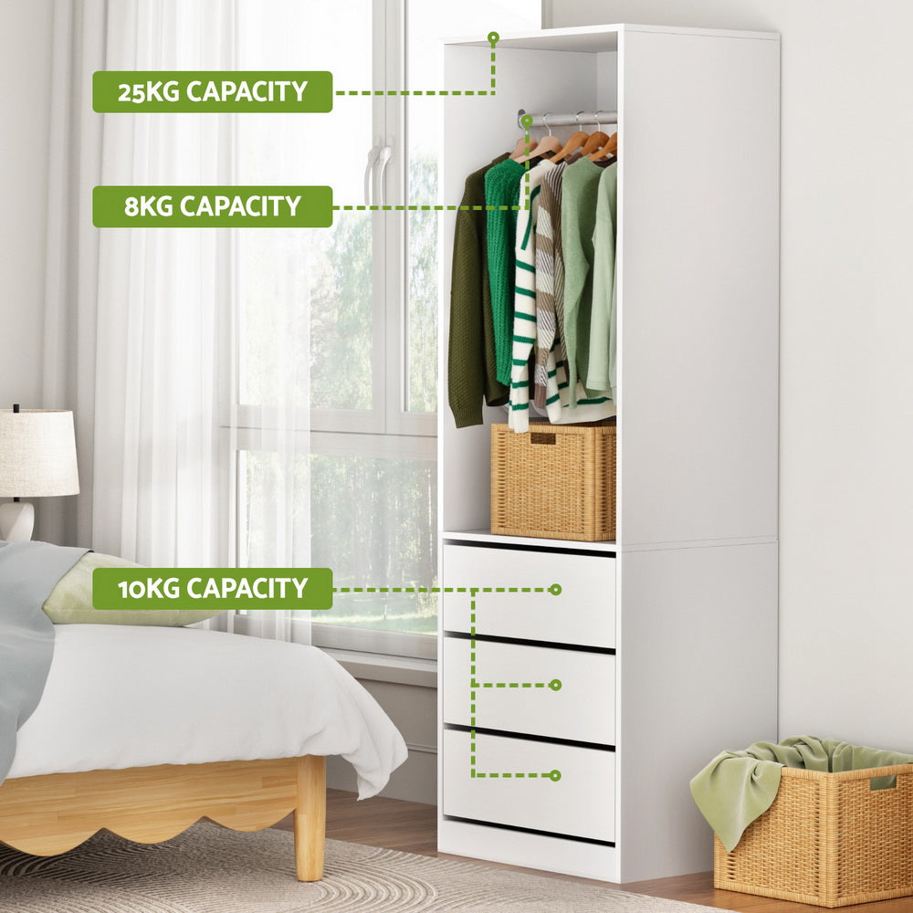Built-in Wardrobe Organizer - White - Homecoze