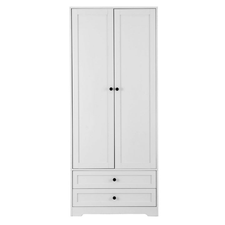 2-Door Freestanding Wardrobe - White