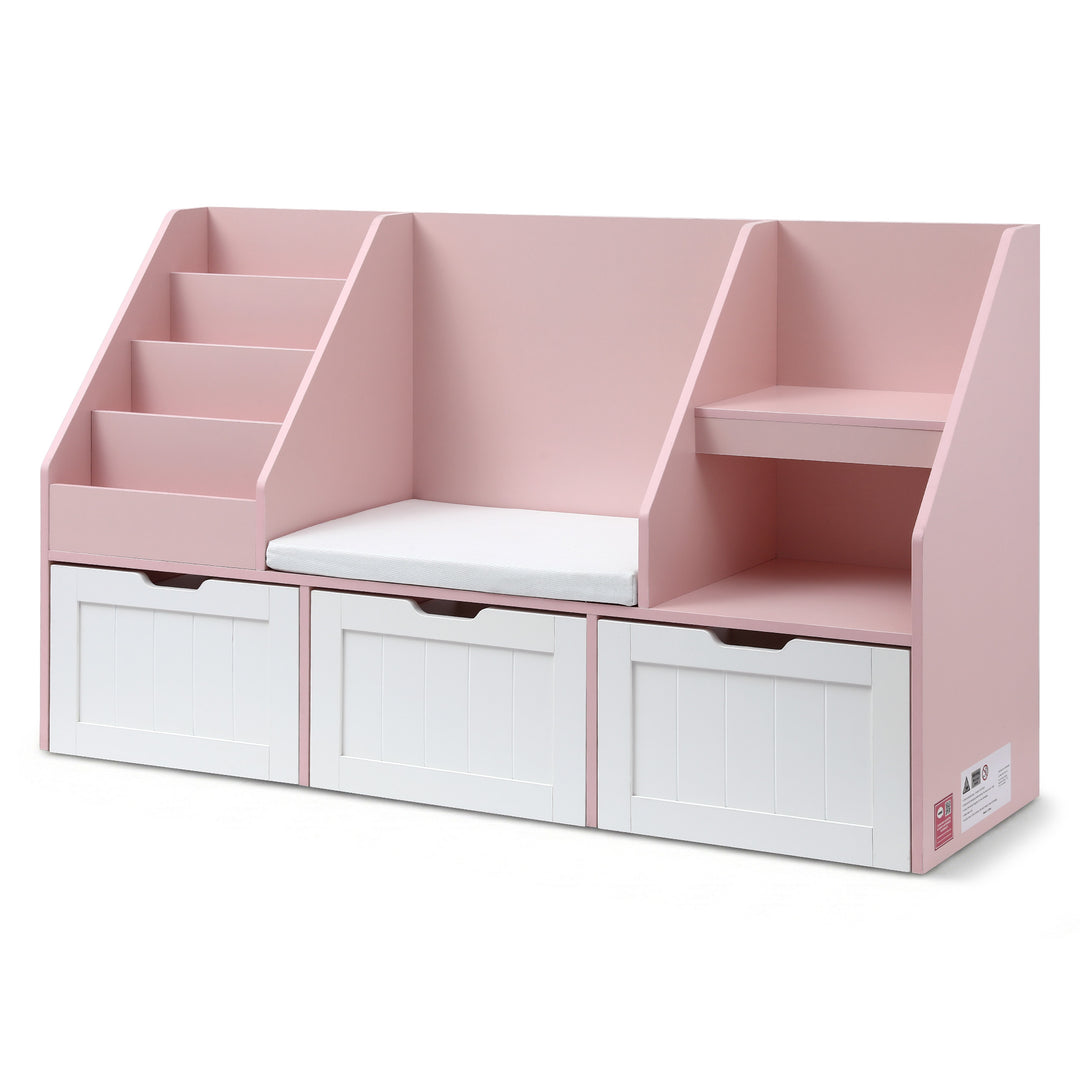 Kids Bookshelf Storage Organiser - Pink