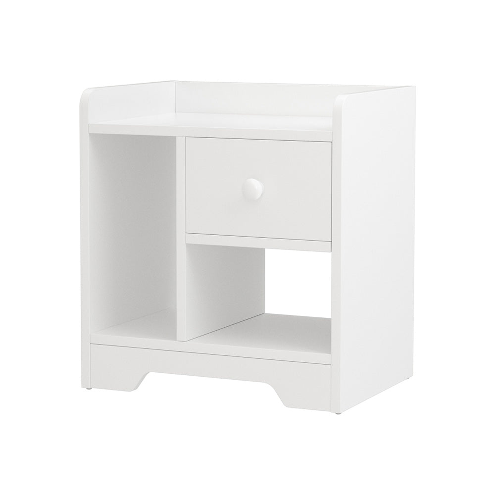 Artiss Bedside Table Drawer Nightstand Side End Table Storage Open Shelf White - Homecoze