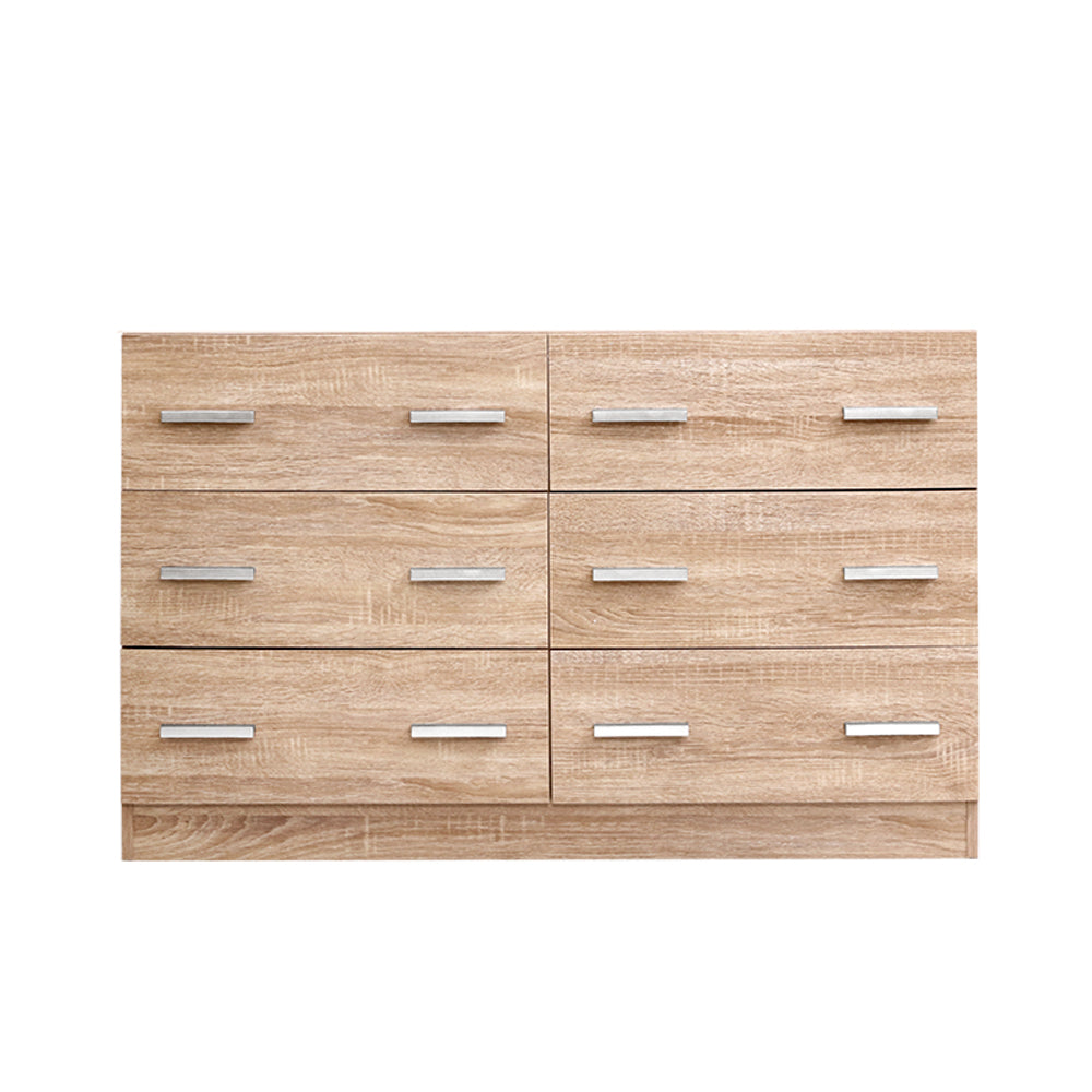 6 Drawer Lowboy Dresser Chest of Drawers - Natural - Homecoze