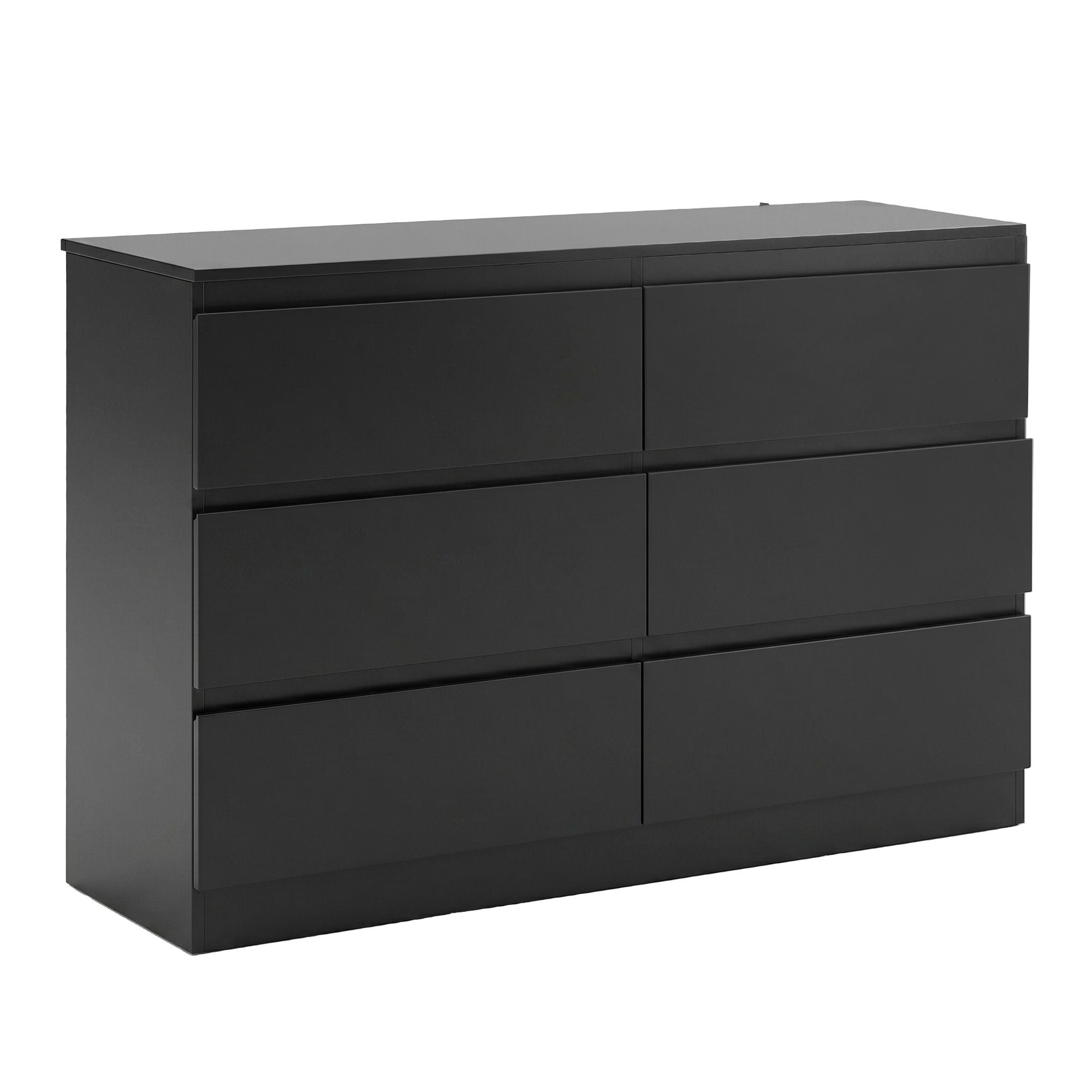 Artiss 6 Chest of Drawers Lowboy Black - Homecoze