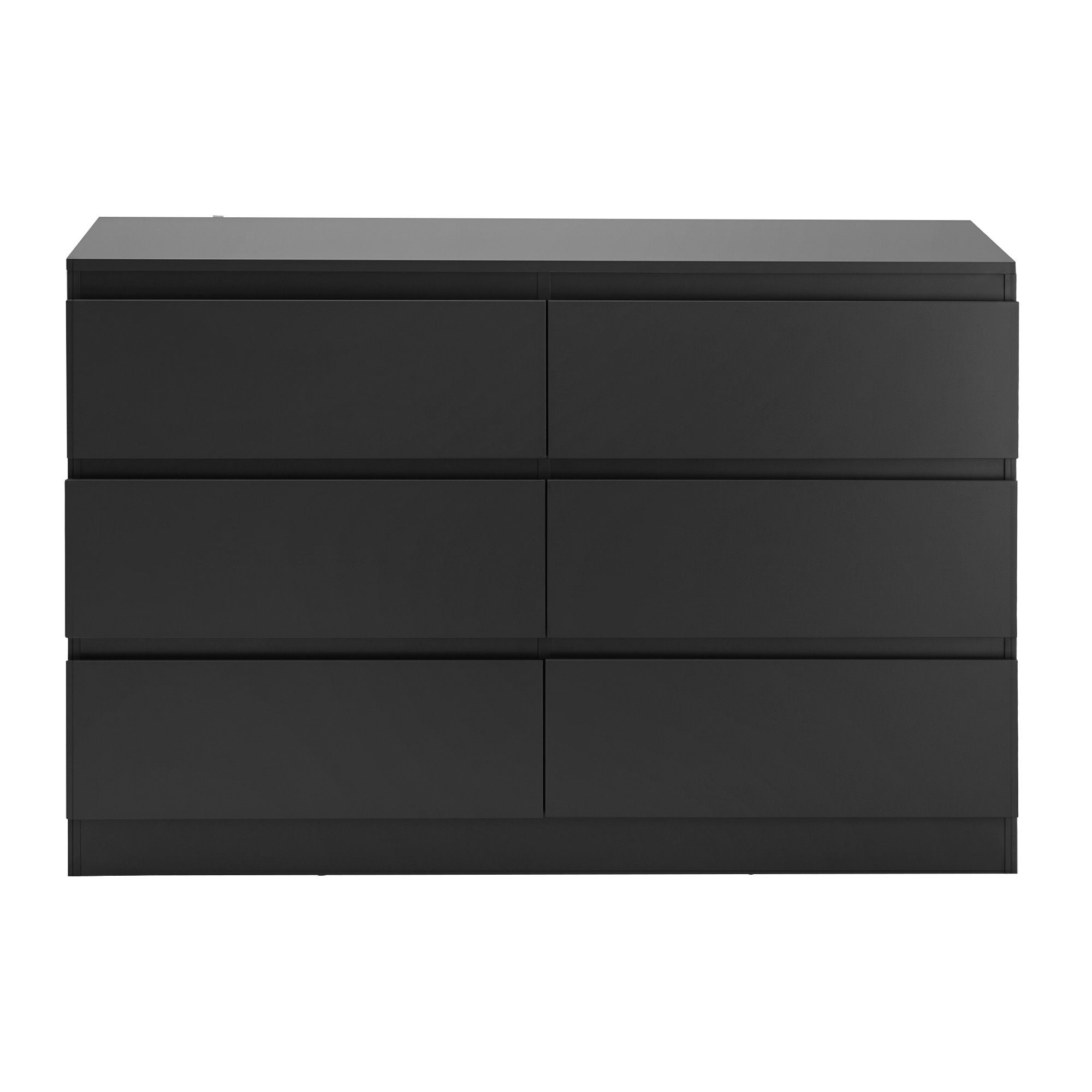 Artiss 6 Chest of Drawers Lowboy Black - Homecoze