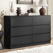 Artiss 6 Chest of Drawers Lowboy Black - Homecoze