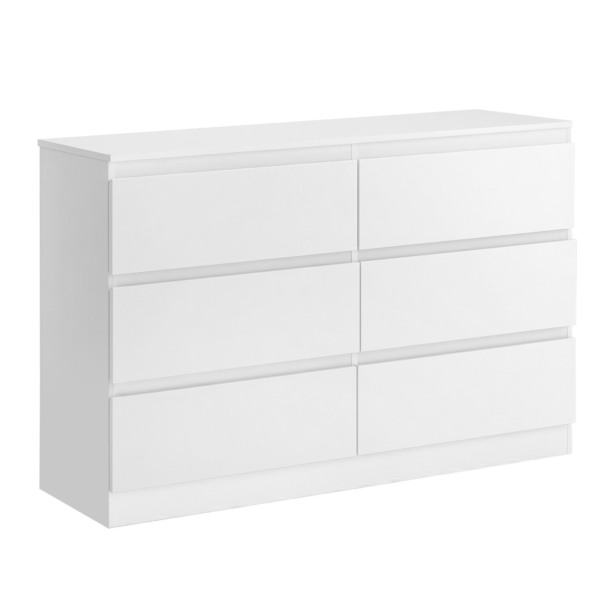 Artiss 6 Chest of Drawers Lowboy White - Homecoze